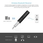 Bluetooth Araç Kiti Hands Free Müzik Alıcısı Ses Adaptörü AUX Siyah