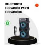Bluetooth Bağlantılı Taşınabilir Hoparlör – LED Işıklı, Fm Radyolu, Mikrofon Girişli