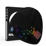 Bluetooth Bere, Erkekler ve Kadınlar için Kablosuz Müzik Şapkası, Mikrofon ve HD Stereo Hoparlör, Siyah, Benzersiz Noel Teknolojisi Hediyeleri, Siyah, M