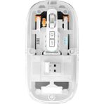 Bluetooth Destekli Kablosuz Şarjlı Şeffaf Mouse Sessiz ve Şık Tasarım - Beyaz
