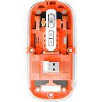 Bluetooth Destekli Kablosuz Şarjlı Şeffaf Mouse Sessiz ve Şık Tasarım - Turuncu