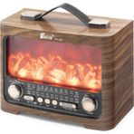 Bluetooth Fm Nostaljik Hoparlör Alev Efektli USB Tf 25.7 x 14.5 x 19.4 cm - Kahverengi FP821 Nemere - Renkli