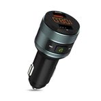 Bluetooth FM verici, ZeaLife araç radyo vericisi QC 3.0 araç kablosuz Bluetooth 5.3 FM radyo adaptörü serbest konuşma sistemi araç kiti, çift USB şarj cihazı ile, 64 GB USB bellek destekler