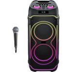 Bluetooth Hoparlör 100W 10inçx2 Karaoke Mikrofonlu Bluetooth Hoparlör - Siyah
