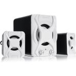 Bluetooth Hoparlör 3.5mm Jack Kablolu Pc Bilgisayar Hoparlörü 2+1 Ses Sistemi USB Speker Uzaktan Kumandalı - Beyaz