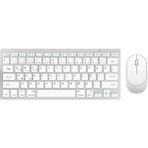 Bluetooth Kablosuz Bağlantılı Taşınabilir Pilli Tablet iPad Pc Tablet Bilgisayar Klavye Mouse Set - Beyaz