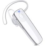 Bluetooth Kablosuz Kulaklık, Ahizeli Kablosuz Eller Serbest ve Mikrofonlu Akıllı Telefon, Mini Kablosuz Kulaklıklar için Uygun (BEYAZ)