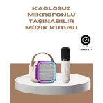Bluetooth Karaoke Mikrofon Ve Hoparlör Seti Taşınabilir P130361s8176