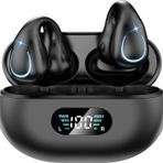Bluetooth kulaklık, açık kulak kemik iletimli kulaklık, kablosuz kulaklık, Bluetooth klipsi, LED ekranlı şarj kutusu, 80 saat çalma süresi, IPX7 su geçirmez, koşu ve fitness