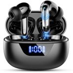 Bluetooth kulaklık, kablosuz Bluetooth 5.3 kulak içi, 4 ENC mikrofonlu, 48 saat HiFi stereo kulaklık, kablosuz, LED gösterge, kablosuz kulaklık, 3,6 g hafif, IP7 su geçirmez kulaklık, spor, USB-C,