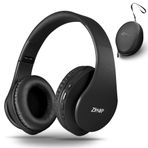 Bluetooth kulaklık, kulak üstü, katlanabilir, kablosuz, stereo zihnic kulaklık, mikro SD/TF, FM cep telefonu, PC, yumuşak kulaklıklar ve daha uzun ömür için hafif (siyah/gri)