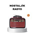Bluetooth Lu Led Işıklı Nostaljik Müzik Kutusu - Ahşap Dokulu, Vintage Tasarım Ve Yüksek Ses Kalitesi