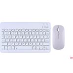 Bluetooth Slim Klavye +Mouse Android Ios,windows,tv ve Tablet Telefon Uumlu Şarjlı Klavye Mouse Set - Beyaz