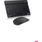 Bluetooth Slim Klavye +Mouse Android Ios,windows,tv ve Tablet Telefon Uumlu Şarjlı Klavye Mouse Set - Siyah