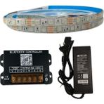 Bluetooth Telefon Kontrollü Rgb Şerit LED Set 5050 Ledli 3çipli 20METRE IP20 - 20 m - Çok Renkli