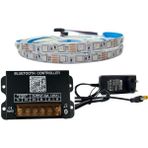 Bluetooth Telefon Kontrollü Rgb Şerit LED Set 5050 Ledli 3çipli 5metre IP20 - 5 m