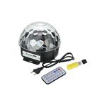 Bluetooth USB SD Kart ve Kumandalı Işıklı LED Disko Topu, Siyah