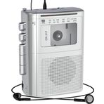 Bluetooth Vericili Taşınabilir Kaset Çalar Kaydedici, AM FM Walkman Kaset Çalar Kulaklık Jakı ve Büyük Hoparlörlü, Mikrofon Jakı, 2 x AA Pil Kumandalı Kaset Bant Oynatıcı Ev, Park için