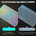 Bluetooth+2.4ghz Kablosuz Işıklı Klavye Mouse Seti | 2 Mod 7 Renk | Ultra Ince | Android/ios/windows/mac Uyumlu | Dpı Ayarlı | Taşınabilir ve Sessiz Tasarım - Siyah