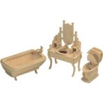 Blueway Ahşap Maket Oyuncak Çocuk Evi Banyo Takımı