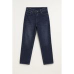 Bluewhite Kadın Yüksek Bel Mom Fit İndigo Jean Pantolon