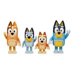 Bluey & aile: Bingo, Bandit ve Chilli 4 figür, hareketli figürler, 6,3 cm, resmi koleksiyon oyuncağı, çok renkli