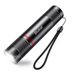 Blukar LED EL Feneri Şarj Edilebilir, 2000L Süper Parlak Ayarlanabilir Odak Feneri, 4 Aydınlatma Modu, Su Geçirmez, Uzun Pil Ömrü, Elektrik Kesintileri, Acil Durum, Kamp, Yürüyüş, Dış Mekan için