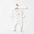 Blumi Kids “little One” Organik Waffle Tulum & Bere - Beyaz - 6 Ay