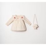 Blumi Kids Mantar Nakışlı Müslin Elbise & Çanta Seti - 3 - 4 Yaş - Krem