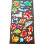 Bluoksweet Deniz Kızı Balık Ahtapot Sea Model-5 Kabartmalı Puffy Çocuk Renkli Etiket Çıkartma Sticker