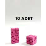 Blurix Mini Sonsuz Küp Infinity Küp – Stres Atıcı, Eğlenceli ve Taşınabilir Fidget Oyuncağı (10 Adet) -Pembe