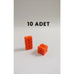 Blurix Mini Sonsuz Küp Infinity Küp – Stres Atıcı, Eğlenceli ve Taşınabilir Fidget Oyuncağı (10 Adet) - Turuncu