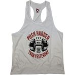 Bluu 4104 Beyaz Fitness Gym Tank Top Erkek Sporcu Atleti