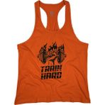 Bluu 4109 Turuncu Fitness Gym Tank Top Erkek Sporcu Atleti