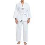 Bluu Acemi Beyaz Yaka Taekwondo Elbisesi Tekvando Elbisesi Dobok (120)