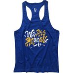 Bluu Animall Saks Mavi Fitness Gym Tank Top Erkek Sporcu Atleti