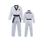 Bluu Ay Yıldız Baskılı Siyah Yaka Taekwondo Elbisesi Dobok Tekvando Elbisesi (Beyaz, 190)