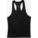 Bluu Basic Siyah Fitness Gym Tank Top Erkek Sporcu Atleti