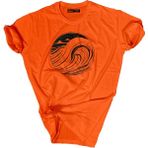Bluu Baskılı Tişört Outdoor Normal Kalıp Tshirt - Turuncu