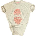 Bluu Baskılı Tişört Outdoor Normal Kalıp Tshirt - XL - Bej