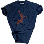 Bluu Baskılı Tişört Outdoor Normal Kalıp Tshirt - XS - Lacivert