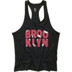 Bluu Brooklyn Pembe-Siyah Fitness Gym Tank Top Erkek Sporcu Atleti