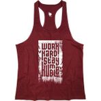 Bluu HMBLW Bordo Beyaz Fitness Gym Tank Top Erkek Sporcu Atleti