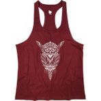 Bluu OWL Bordo Fitness Gym Tank Top Erkek Sporcu Atleti