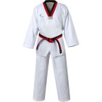 Bluu Pum Yaka Taekwondo Elbisesi Dobok Tekvando Elbisesi - Beyaz - 130 cm