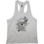 Bluu Rosess Beyaz Fitness Gym Tank Top Erkek Sporcu Atleti