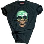 Bluu Unisex Baskılı Tişört Outdoor Normal Kalıp Tshirt - Siyah - Siyah - XS