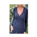 BLUZ KRUVAZE YAKA GRİ