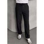 BM BALANCEMODA Erkek Siyah Rahat Kesim Beli Lastikli Bağcıklı Jogger Kumaş Pantolon