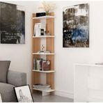 BM Dekor Sky Teak Beyaz Kitaplık